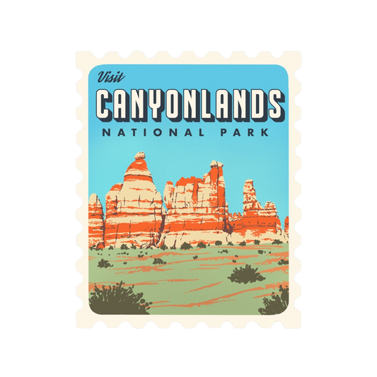 Canyonlands Retro Stamp Sticker