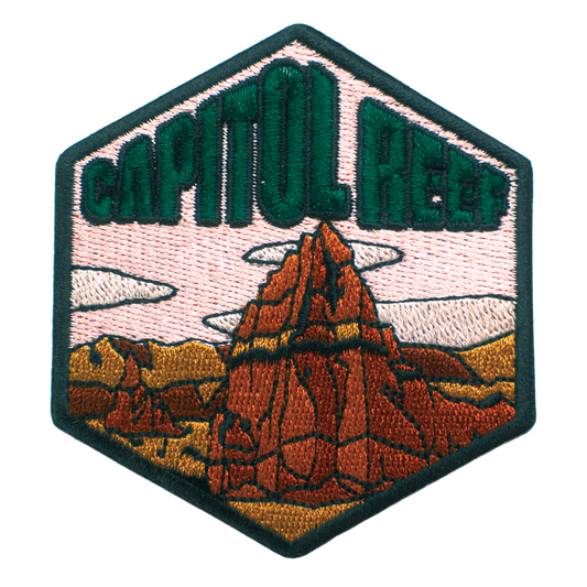 Capitol Reef National Park Utah Hexagon Patch in Pink