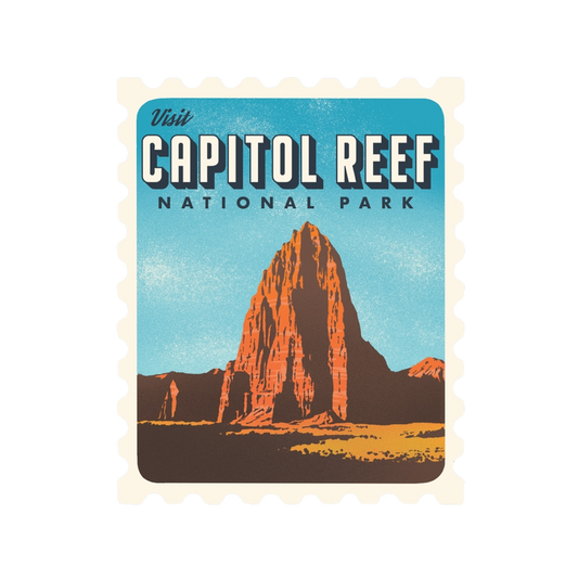 Capitol Reef Retro Stamp Sticker