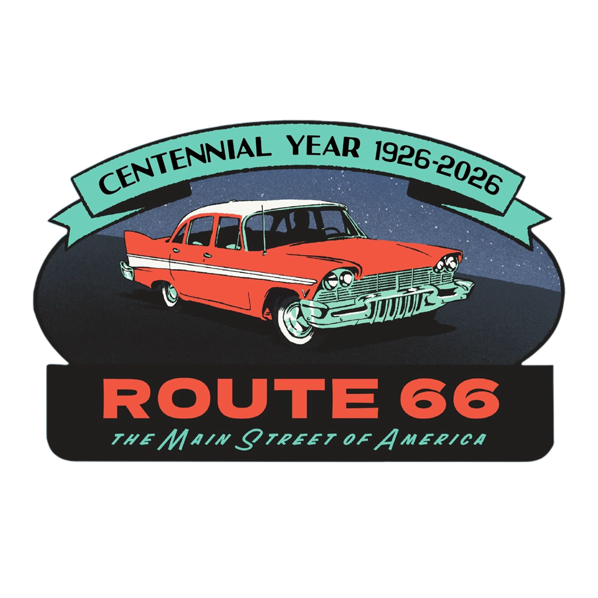 Centennial Year Red Car 66 Sticker – Blue Bison Apparel
