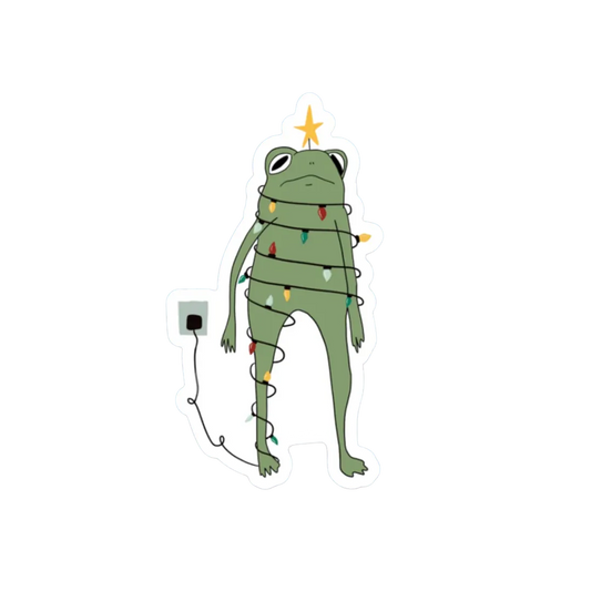 CHRISTMAS LIGHTS FROG STICKER
