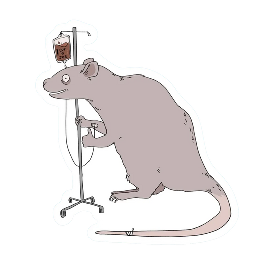 Coffee IV Rat Sticker