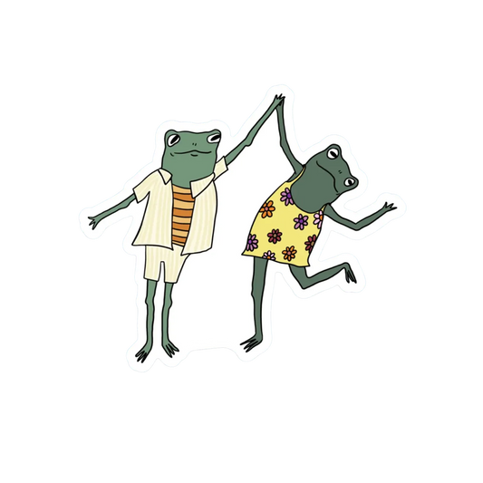 DANCING COUPLE FROGS STICKER