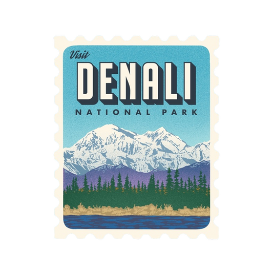 Denali National Park Retro Stamp Sticker