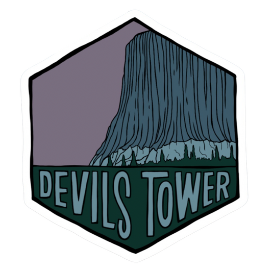 Devils Tower Wyoming Hexagon Sticker