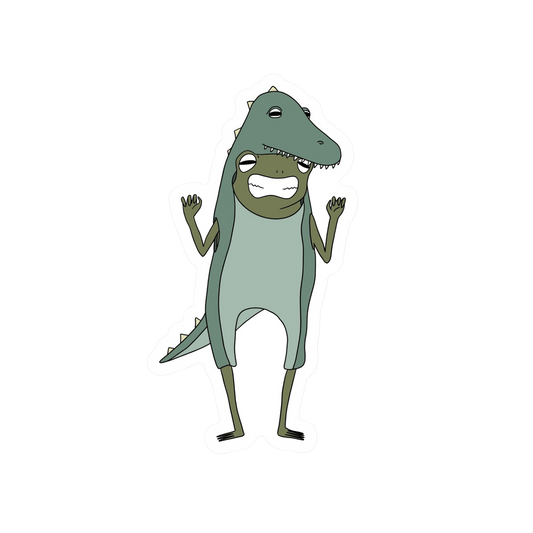 DINO COSTUME FROG STICKER