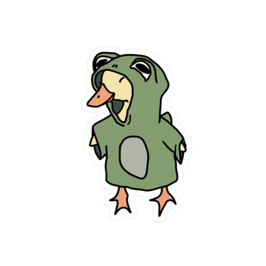 DUCK DRESSED AS A FROG STICKER