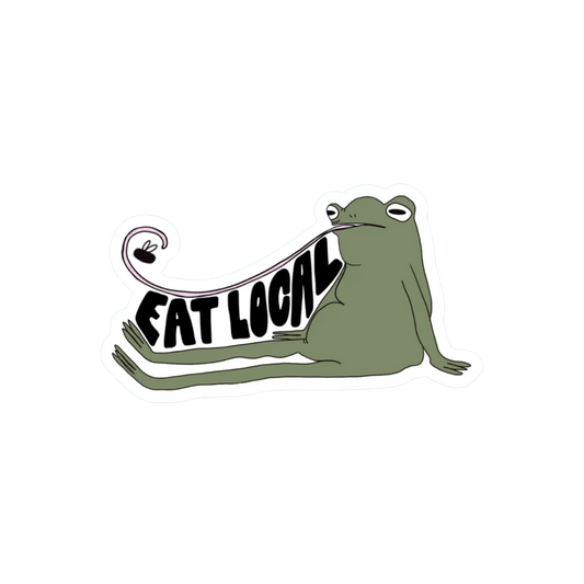EAT LOCAL FROG STICKER