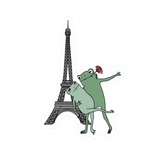EIFFEL TOWER LOVIN FROGS STICKER