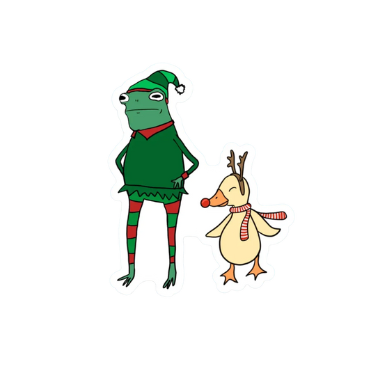 ELF FROG AND DUCK STICKER