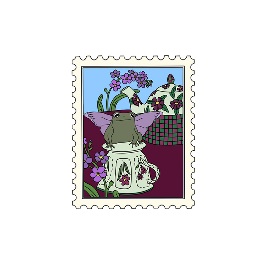 FAIRY FROG STAMP STICKER