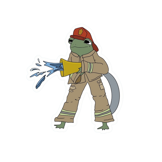 FIREFIGHTER FROG STICKER