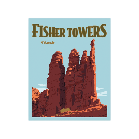 Fisher Towers Poster Sticker