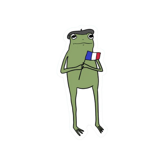 FRANCE FLAG FROG STICKER