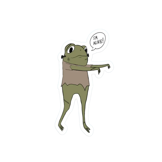 FRANKENSTEIN ALIVE FROG STICKER