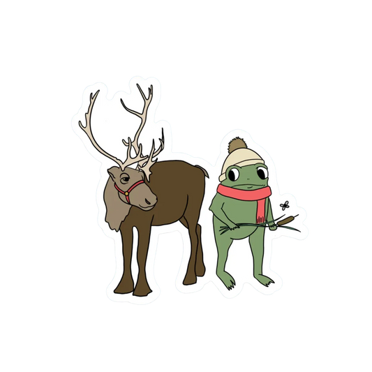 FROG AND REINDEER STICKER