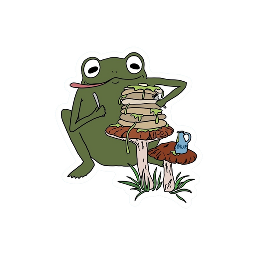 FROG EATIN' PANCAKES STICKER