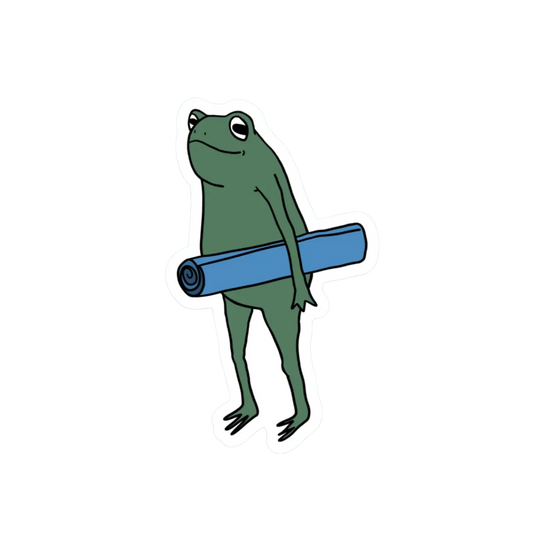 FROG HOLDING YOGA MAT STICKER
