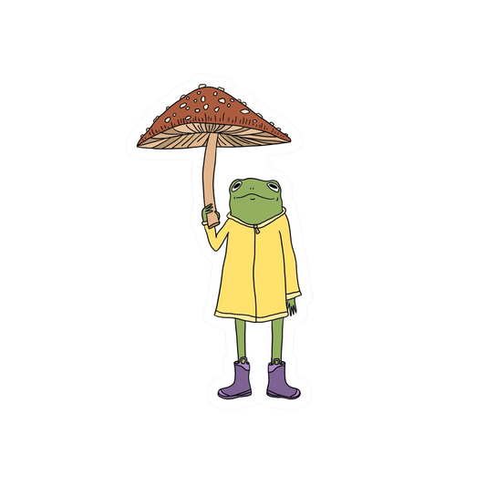 FROG IN THE RAIN STICKER
