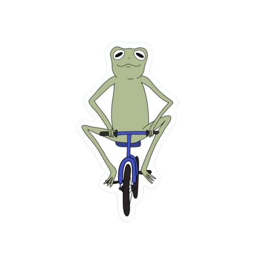 FROG ON LITTLE BIKE STICKER