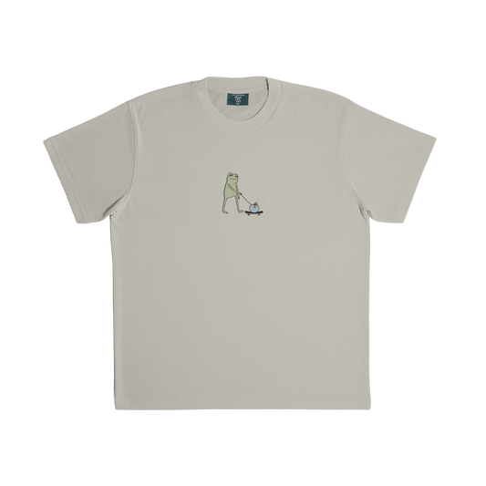 FROG WALKIN' A GOLDFISH TEE - STONE