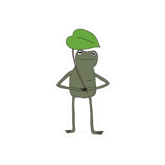 FROG WITH HIS LEAF STICKER