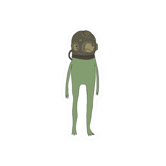 FROG WITH SCUBA DIVER MASK STICKER