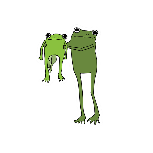 FROG SHOWING HER TADPOLE STICKER