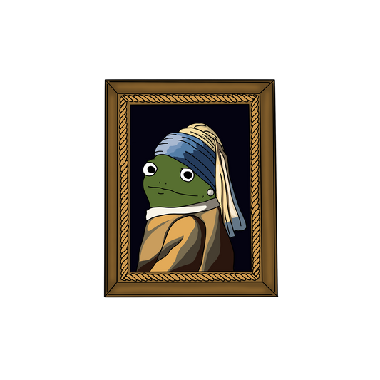 FROG WITH THE PEARL EARRING STICKER