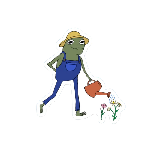 GARDENING FROG STICKER