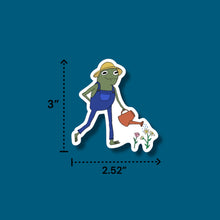 Load image into Gallery viewer, Gardening Frog Sticker (K15)
