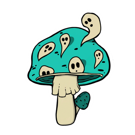 Ghostly Shrooms Sticker