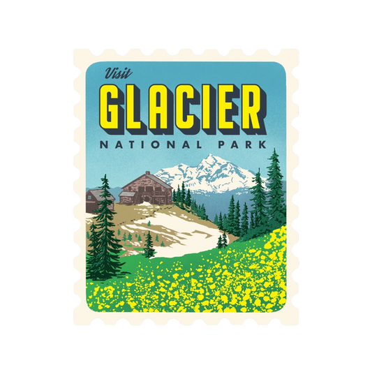 Glacier Retro Stamp Sticker