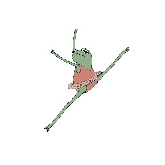 GRAND JETÉ BALLERINA FROG STICKER