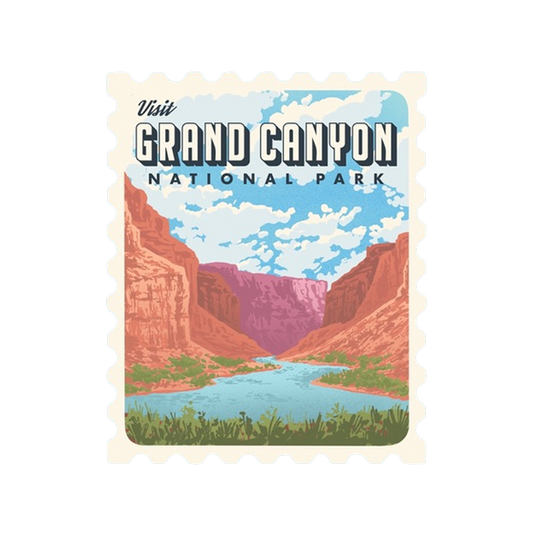 Grand Canyon Valley Retro Stamp Sticker
