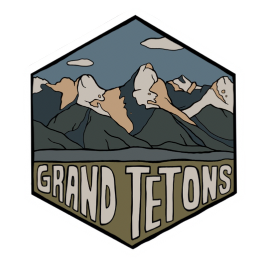 Grand Teton National Park Wyoming Hexagon Sticker