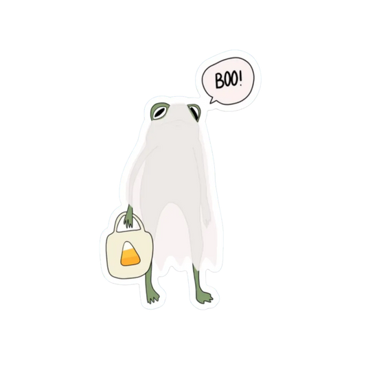 HALLOWEEN GHOST FROG STICKER