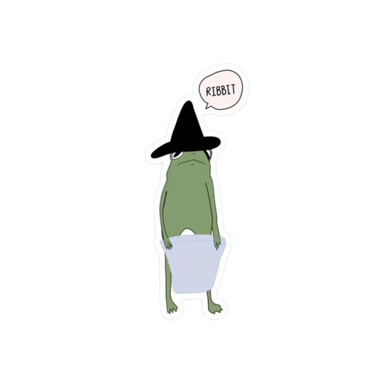 HALLOWEEN WITCH FROG STICKER