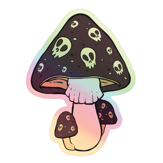 Holographic Deathly Shrooms Sticker