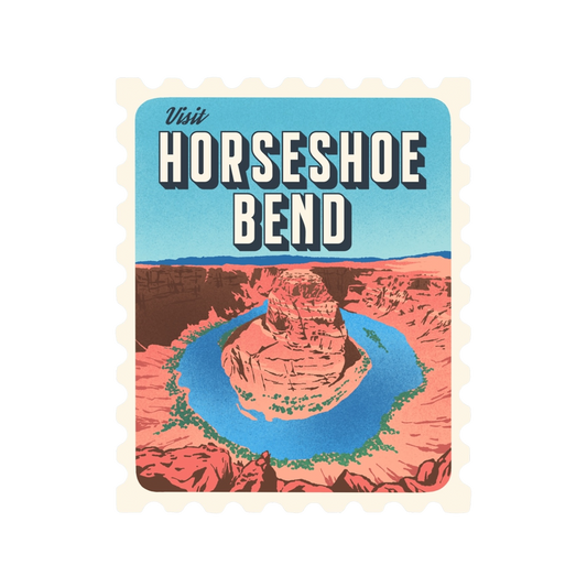 HorseShoe Bend Retro Stamp Sticker