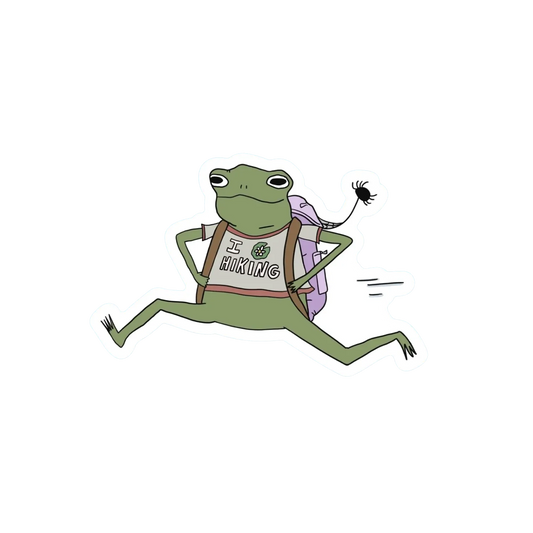 I HEART HIKING FROG STICKER