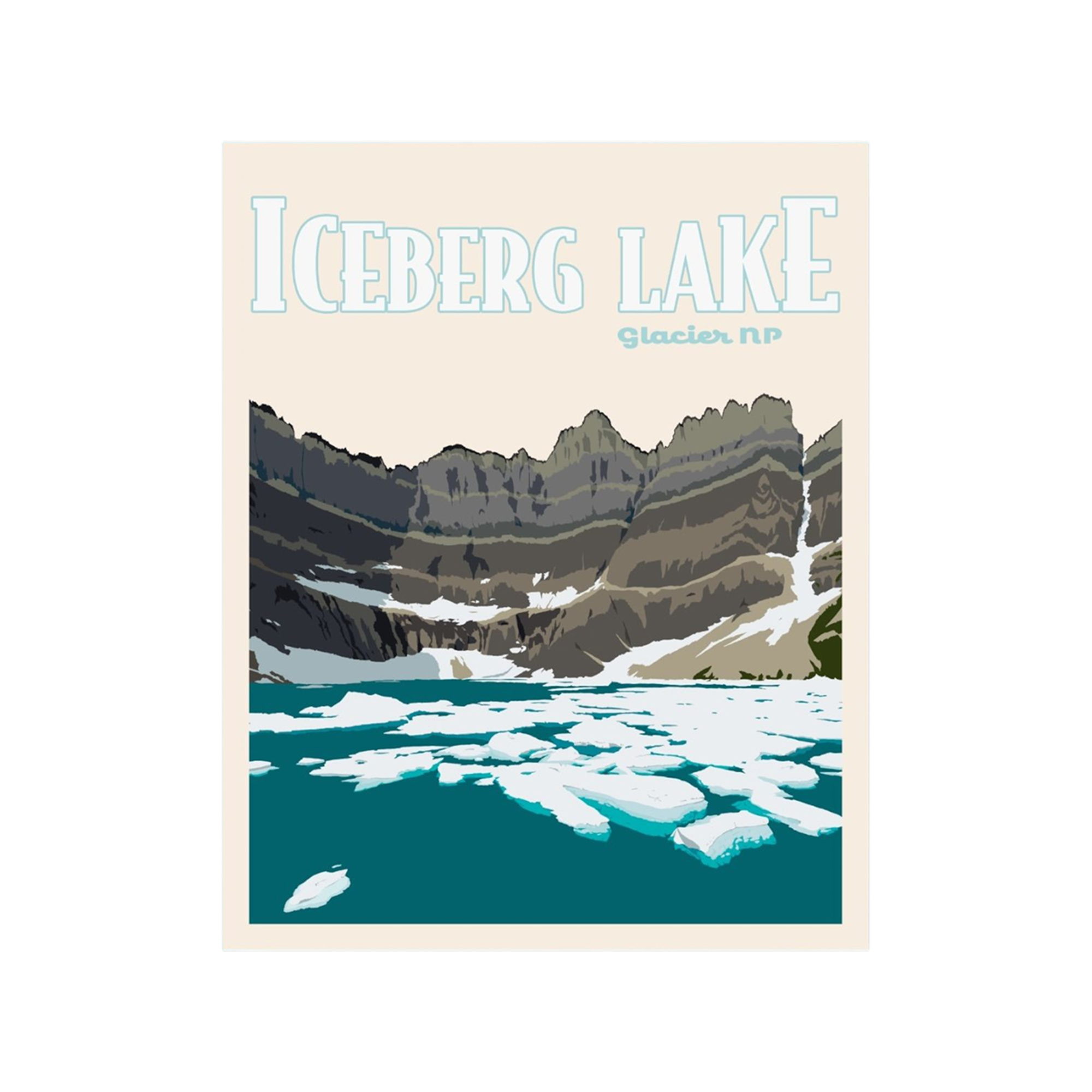 Iceberg Lake Poster Sticker – Blue Bison Apparel