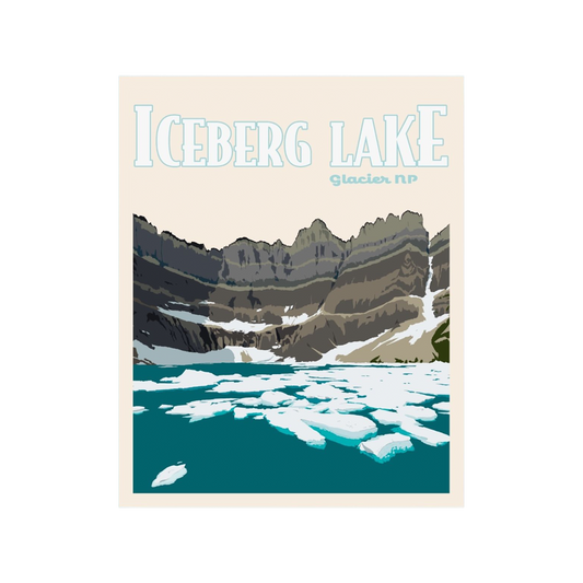 Iceberg Lake Poster Sticker