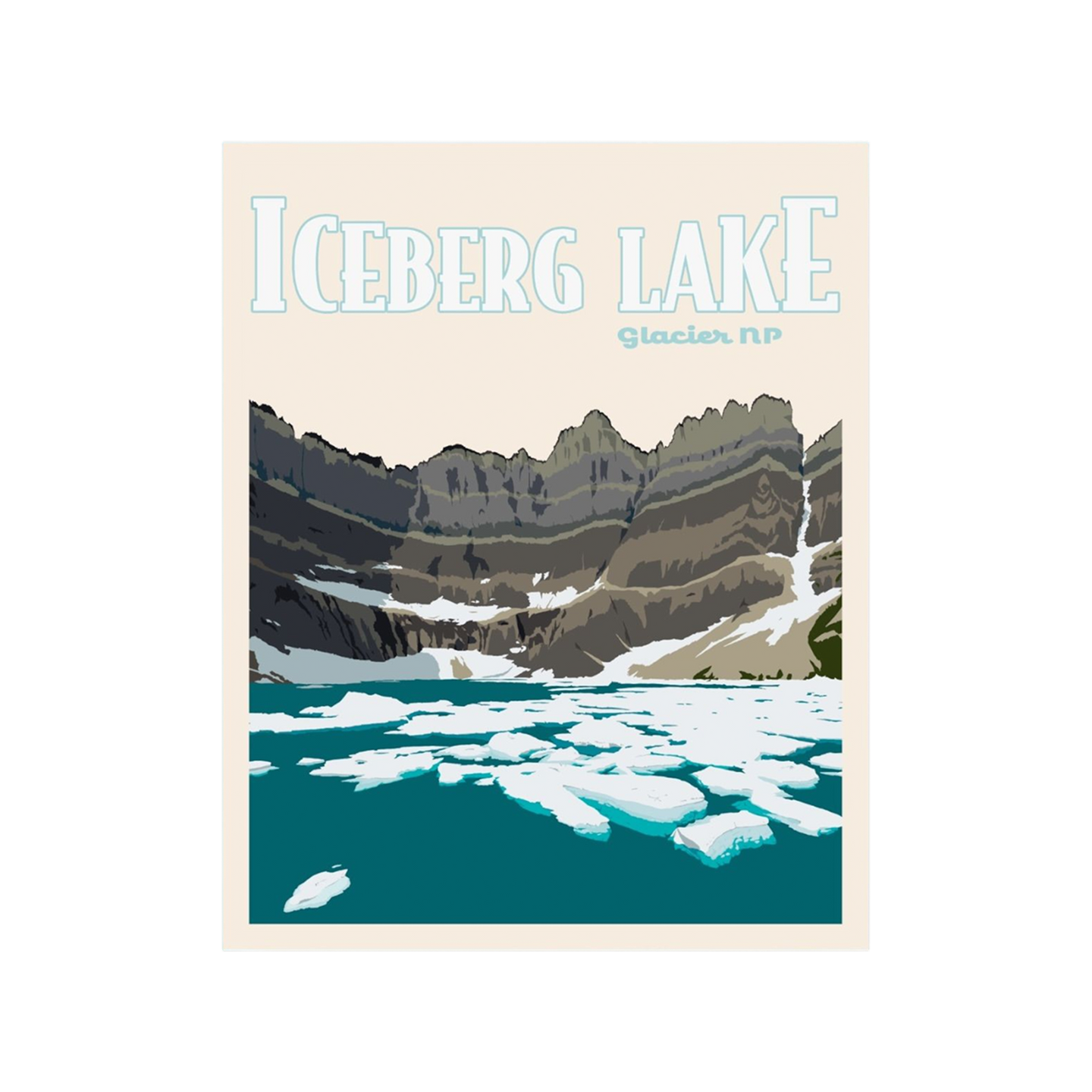 Iceberg Lake Poster Sticker – Blue Bison Apparel