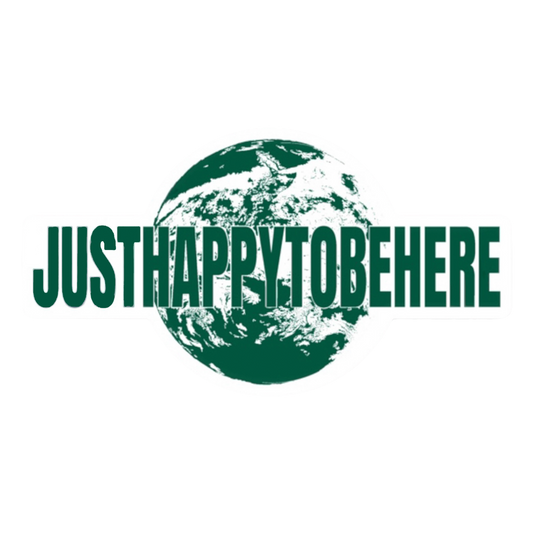 Just Happy To Be Here Green Sticker