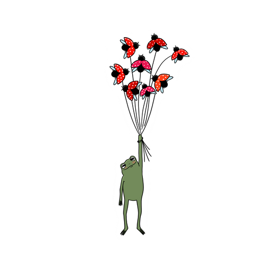 LADYBUG BALLOON FROG STICKER