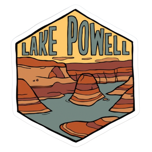 Lake Powell Utah and Arizona Hexagon Sticker