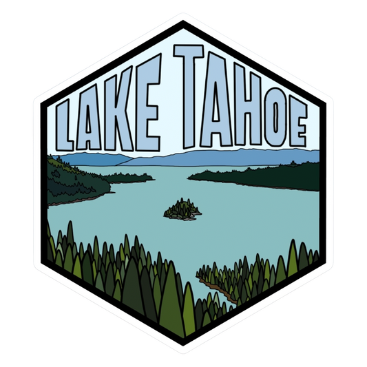 Lake Tahoe Blue California Nevada Hexagon Sticker