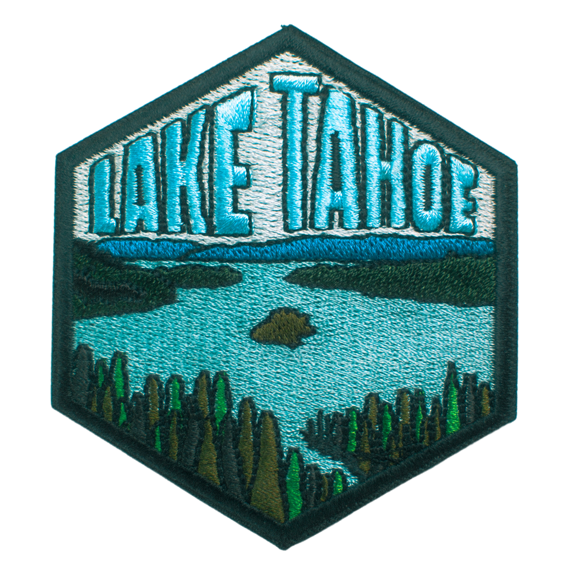Lake Tahoe California and Nevada Hexagon Patch in Blue – Blue Bison Apparel