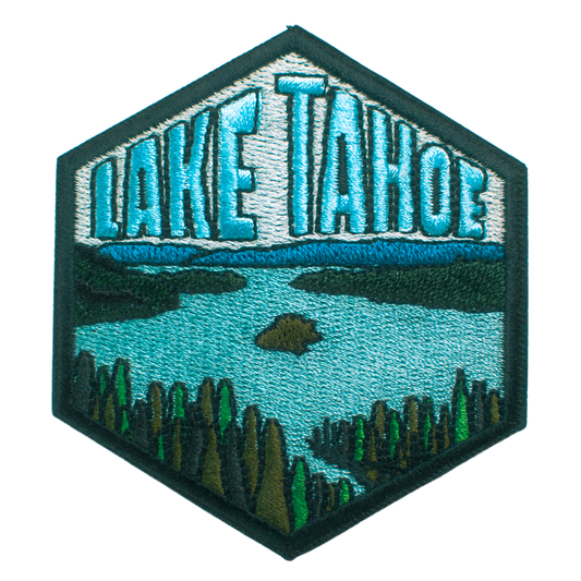 Lake Tahoe California and Nevada Hexagon Patch in Blue